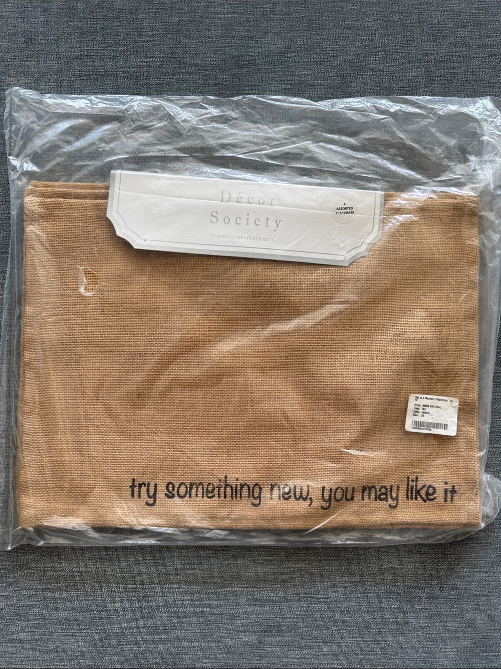 Natural Jute Placemats - set of 4 - “try something new, you may like it.”